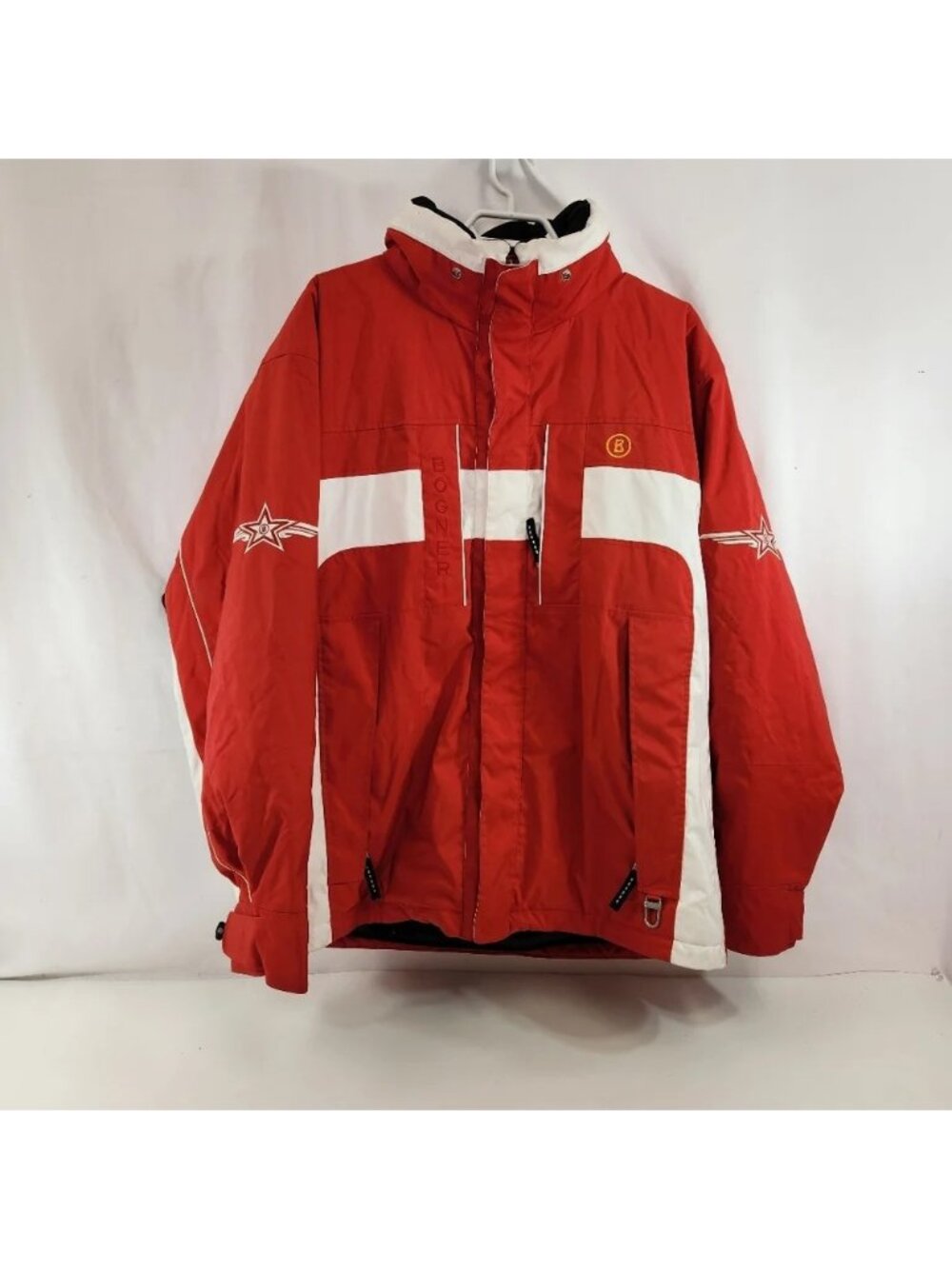 Bogner Goan Thylmann Red Ski Jacket  Foldable Hood Mens 42 (Large)